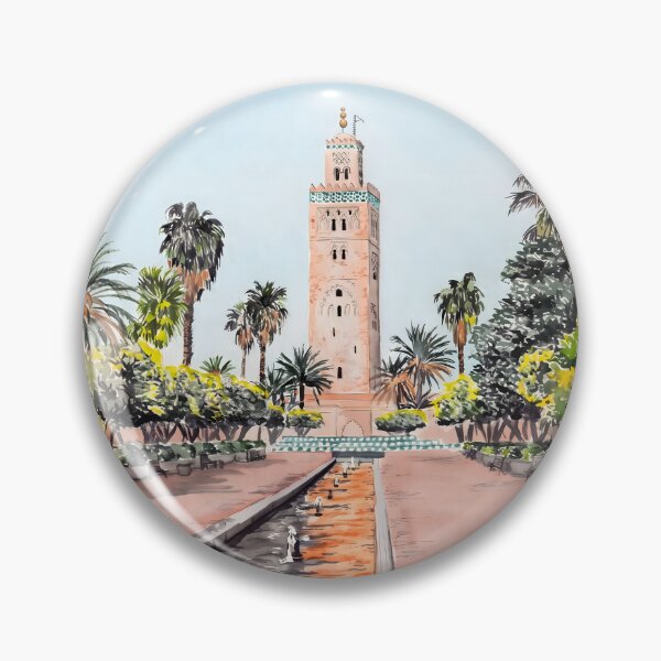 Item preview, Marrakesh Morocco Watercolor – Koutoubia Mosque Cityscape designed and sold by POSTERIOCREW.