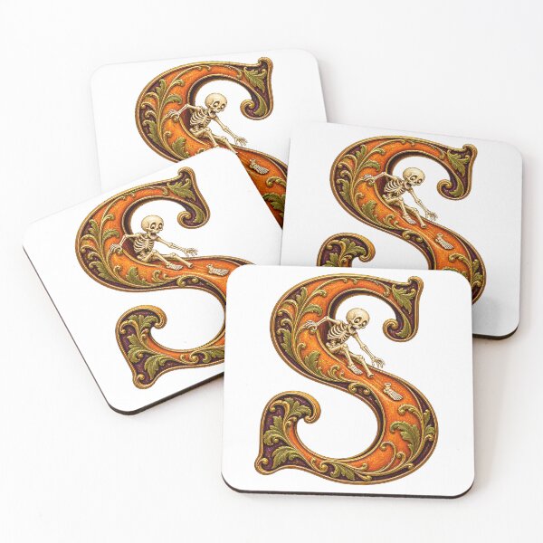 Item preview, THE HAUNTED LETTERS COLLECTION - S — SKELETON’S SLIP designed and sold by WheelieGdArt.