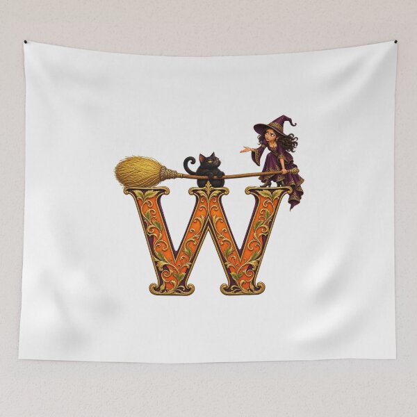 Item preview, THE HAUNTED LETTERS COLLECTION - W — WITCH’S WONKY PARKING designed and sold by WheelieGdArt.