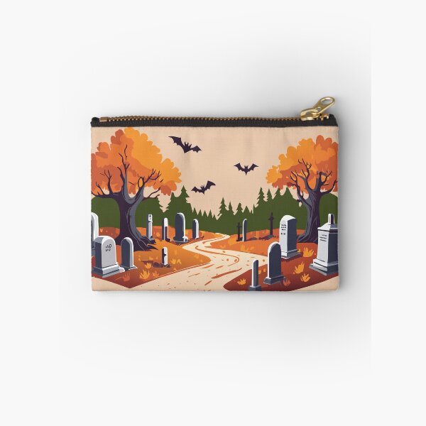 Item preview, Halloween Cemetery Landscape with Orange Trees designed and sold by darksteel101.