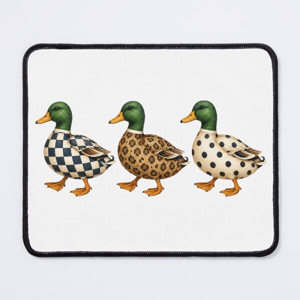 Item preview, Patterned Mallard Duck Trio with Preppy Prints designed and sold by Cute-and-Co.