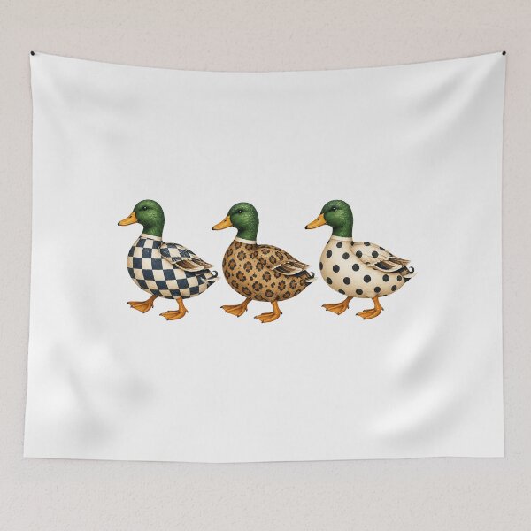 Item preview, Patterned Mallard Duck Trio with Preppy Prints designed and sold by Cute-and-Co.