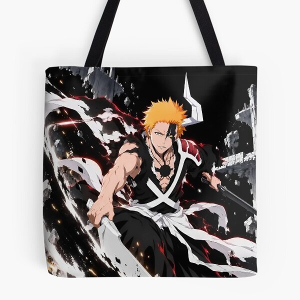 Item preview, Orange Haired Soul Warrior – Black Samurai Sword Fighter Anime Inspired Art designed and sold by Dyan4.