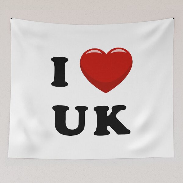 Item preview, I Love UK / I Heart United Kingdom (Black text with red heart) designed and sold by STUDIO-72.