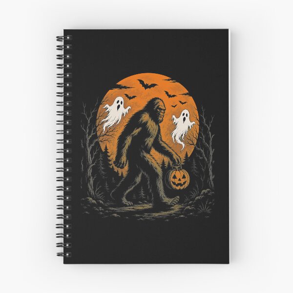 Item preview, Bigfoot Ghosts and Jack O Lantern Halloween Moon designed and sold by OddPopARt.