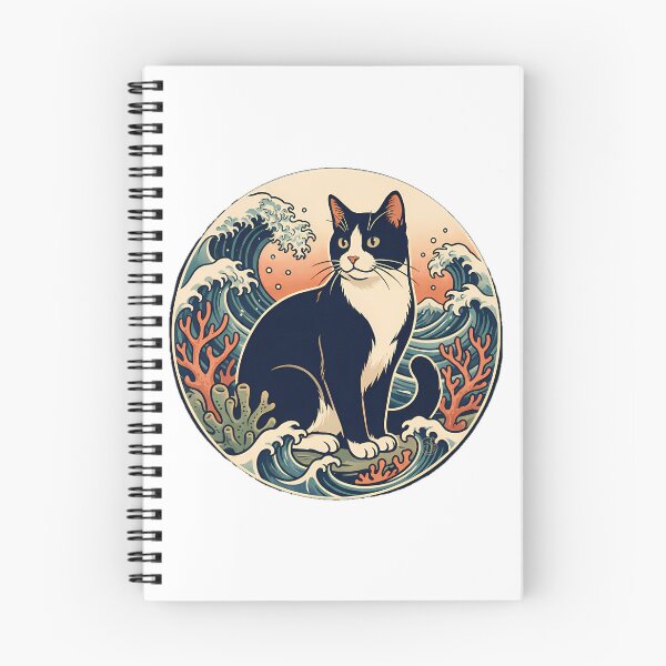 Item preview, Tuxedo Cat Great Wave designed and sold by alvixVerse Merch.