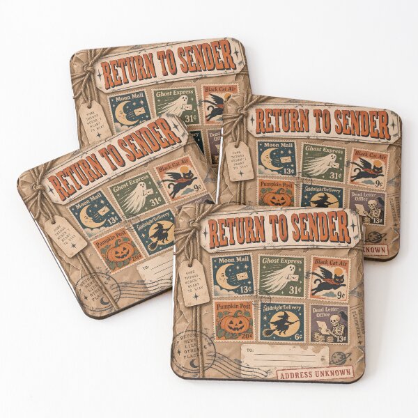 Item preview, Return to Sender – Vintage Halloween Postage Stamps and Haunted Mail designed and sold by pinkaesthetik.