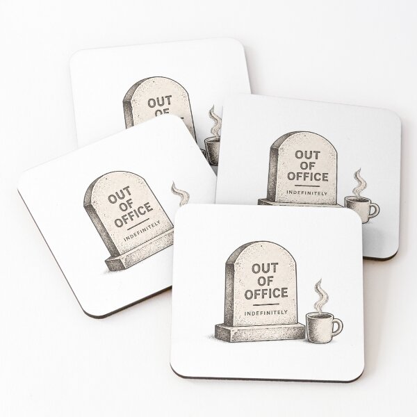 Item preview, Out of Office Indefinitely – Funny Halloween Office Gravestone with Coffee designed and sold by pinkaesthetik.