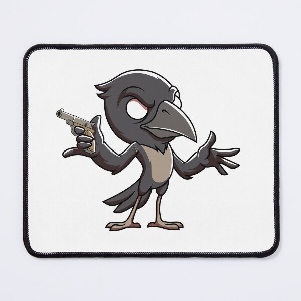 Item preview, Gangster Crow Holding Gun Funny Bird Cartoon Art designed and sold by Rupesh-Art26.