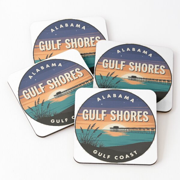 Item preview, Gulf Shores Alabama Dusk Pier Sea Oats Round Badge Sticker designed and sold by DetourDgn.