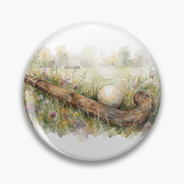 Artikelvorschau, Field Hockey Stick in Wildflowers Watercolour Illustration entworfen und verkauft von made by Golightly x.