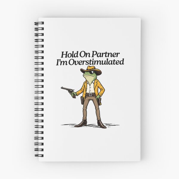 Item preview, Hold On Partner Cowboy I'm Overstimulated Frog Funny Western Meme Humor designed and sold by ChezasInspira.