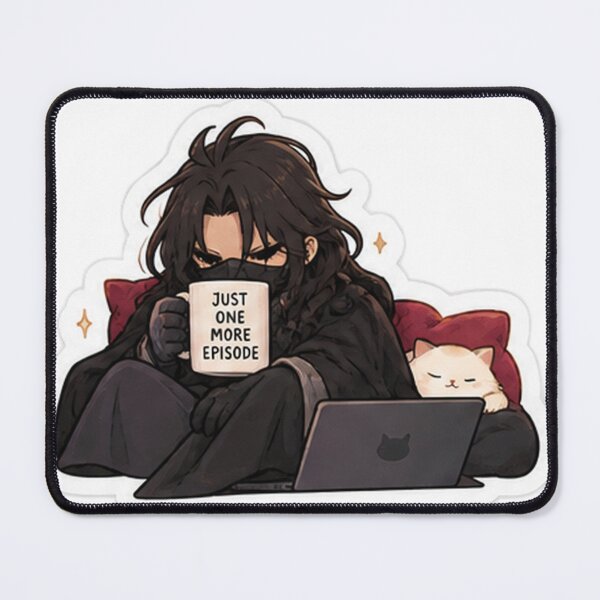 Item preview, Just One More Episode – Cozy Villain Sticker designed and sold by Mellow mischief.