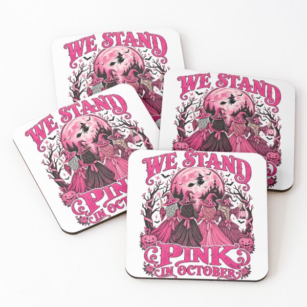 Artikelvorschau, Wir stehen im Oktober in Pink – Brustkrebs-Aufklärungs-Hexen-Halloween-T-Shirt entworfen und verkauft von DesignArtist.ia.