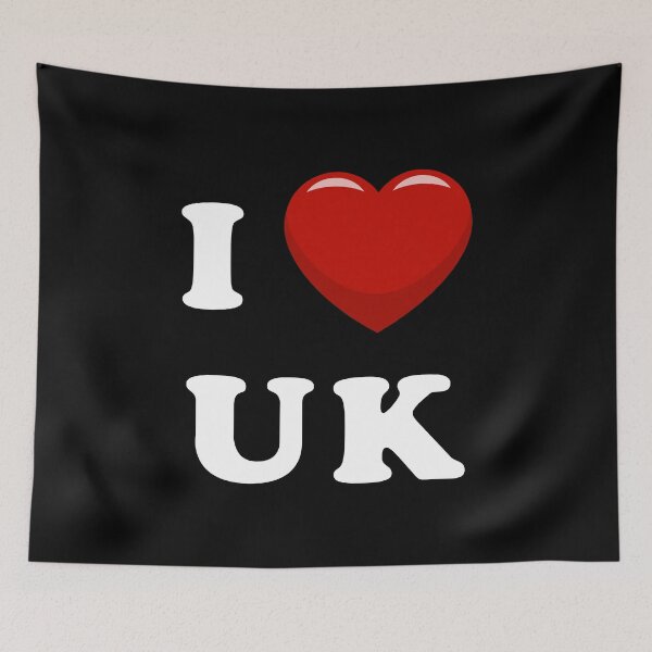Item preview, I Love UK / I Heart United Kingdom (White text with red heart) designed and sold by STUDIO-72.