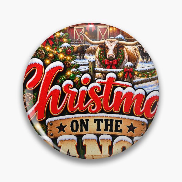 Item preview, Christmas On The Ranch Longhorn Red Barn Western Christmas designed and sold by 198tees.