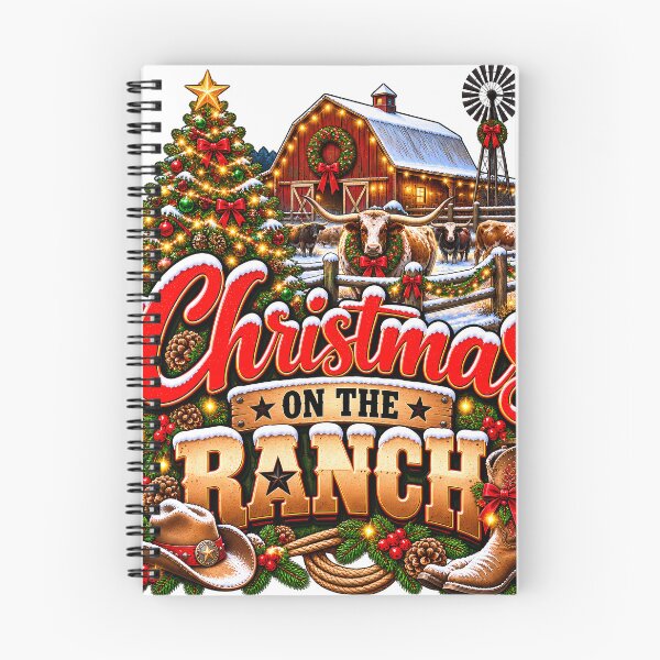 Item preview, Christmas On The Ranch Longhorn Red Barn Western Christmas designed and sold by 198tees.