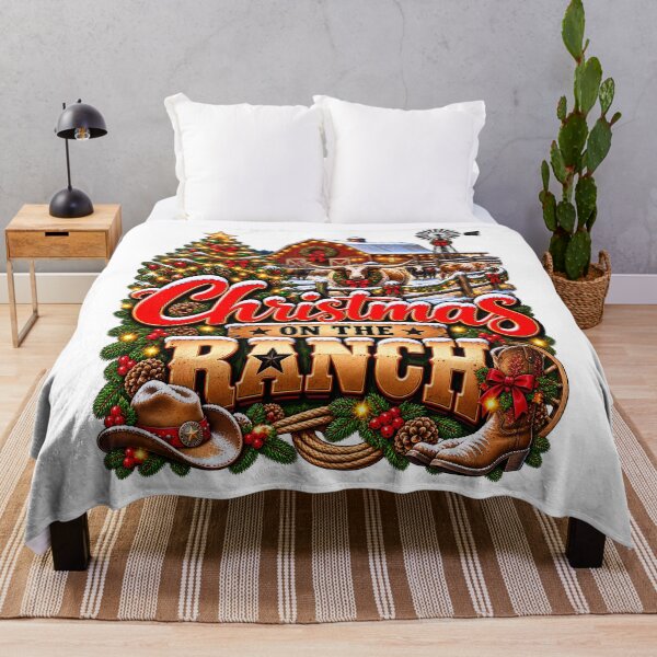 Item preview, Christmas On The Ranch Longhorn Red Barn Western Christmas designed and sold by 198tees.