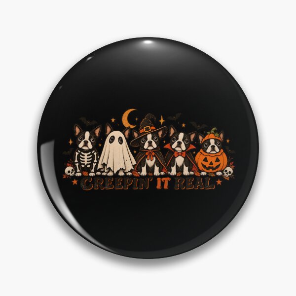 Item preview, Creepin’ It Real Halloween Terriers – Funny Spooky Dog Costume Art designed and sold by Vsajanas.