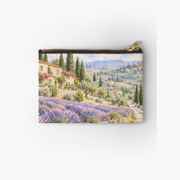 Item preview, Cottagecore Lavender Fields Tuscan Villa Watercolour designed and sold by Jozefin's Studio.