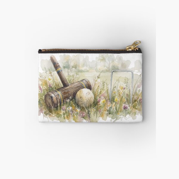Artikelvorschau, Garden Croquet Set in Wildflowers Watercolour Art entworfen und verkauft von made by Golightly x.