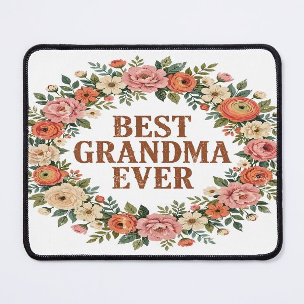 Item preview, Best Grandma Ever Floral Wreath Retro T-Shirt designed and sold by EverydayBadge.