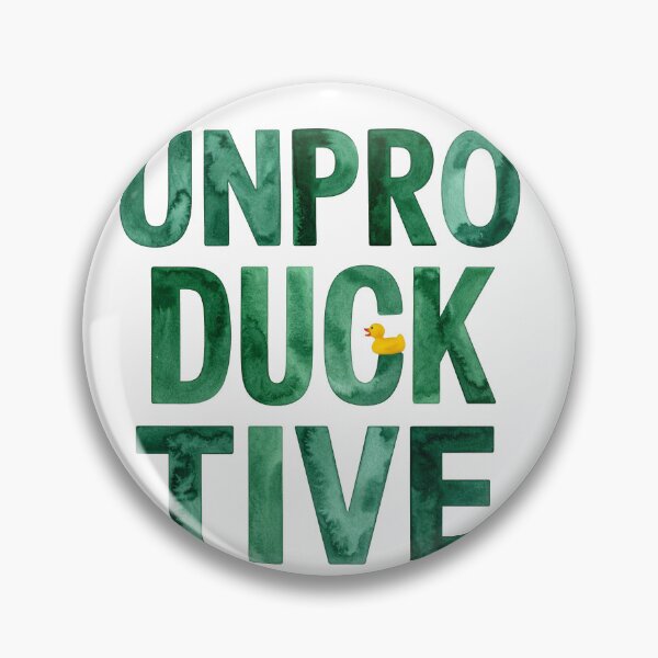 Item preview, Unproductive green text with yellow duck designed and sold by LiskoDesign.
