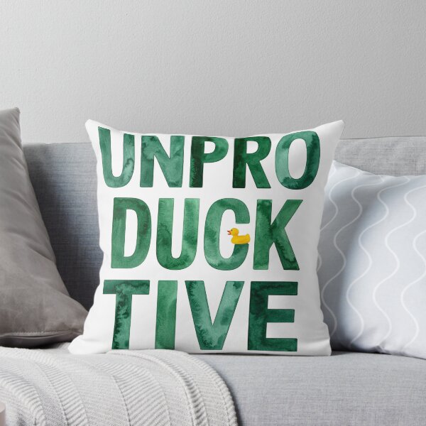 Item preview, Unproductive green text with yellow duck designed and sold by LiskoDesign.