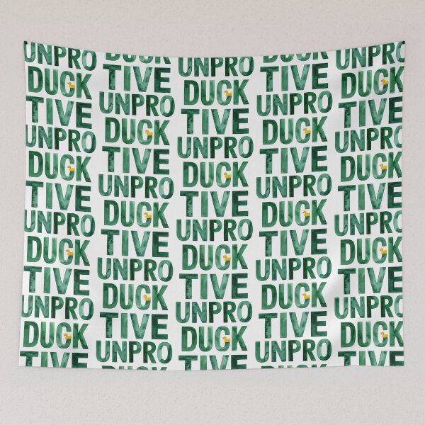 Item preview, Unproductive green text with yellow duck designed and sold by LiskoDesign.