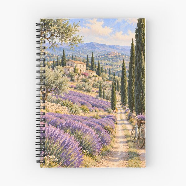 Item preview, Rustic Lavender Field Oil Painting Tuscany Bicycle Countryside designed and sold by Jozefin's Studio.
