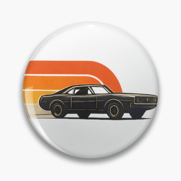 Artikelvorschau, Retro-Muscle-Car mit Sunset Stripes – Klassisches Vintage-Design entworfen und verkauft von artistrosie.