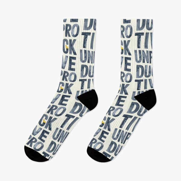 Item preview, Unproductive grey text with yellow duck designed and sold by LiskoDesign.