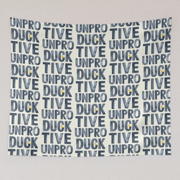 Item preview, Unproductive grey text with yellow duck designed and sold by LiskoDesign.