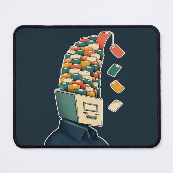 Item preview, Overgrown Browser Tabs Head Filing Cabinet Illustration designed and sold by Fun2Fentastic.