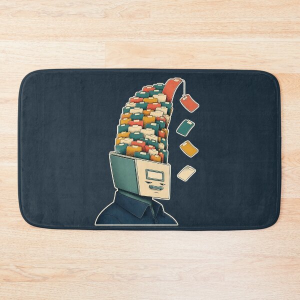Item preview, Overgrown Browser Tabs Head Filing Cabinet Illustration designed and sold by Fun2Fentastic.