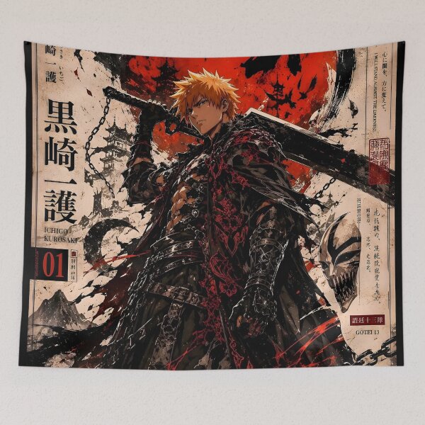 Item preview, Dark Soul Reaper Warrior – Orange Haired Swordsman Japanese Inspired Art designed and sold by Dyan4.