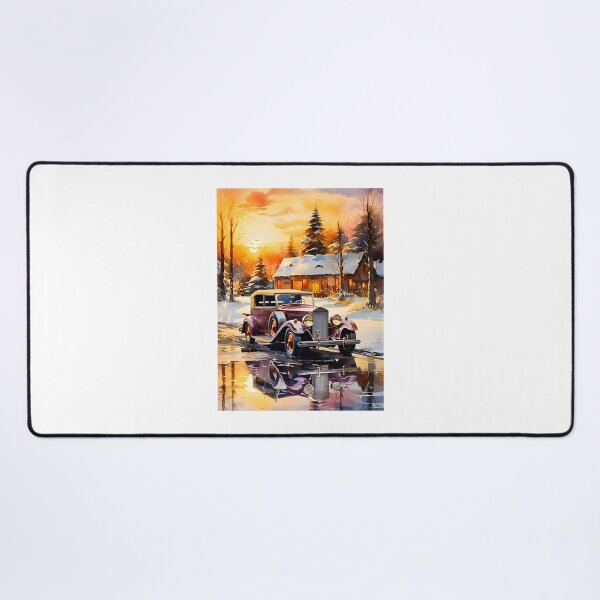 Item preview, Classic Vintage Car Driving Through a Winter Wonderland Snow Scene designed and sold by WOLFxGANG.