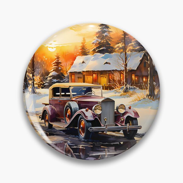 Item preview, Classic Vintage Car Driving Through a Winter Wonderland Snow Scene designed and sold by WOLFxGANG.