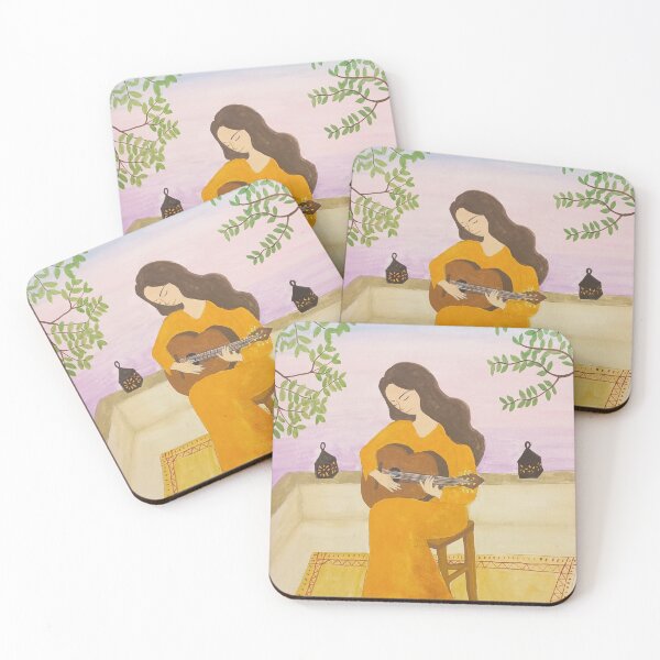 Item preview, Woman playing the guitar designed and sold by GraceKimPainter.
