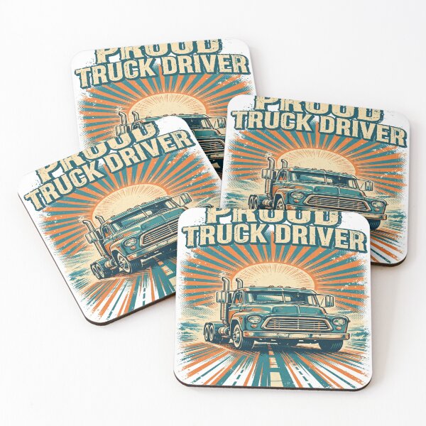 Item preview, Proud Truck Driver Vintage Semi Truck Sunset T-Shirt designed and sold by EverydayBadge.