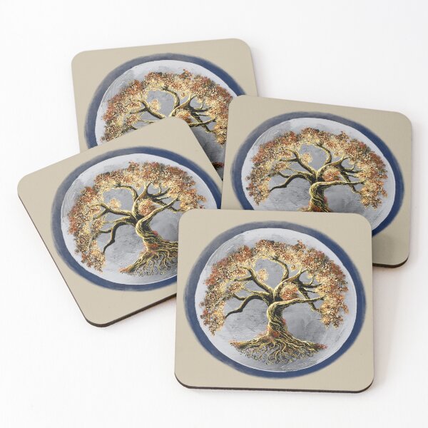 Item preview, Celestial Tree of Life – Golden Moon Tree Art designed and sold by ArtistsAtticWI.