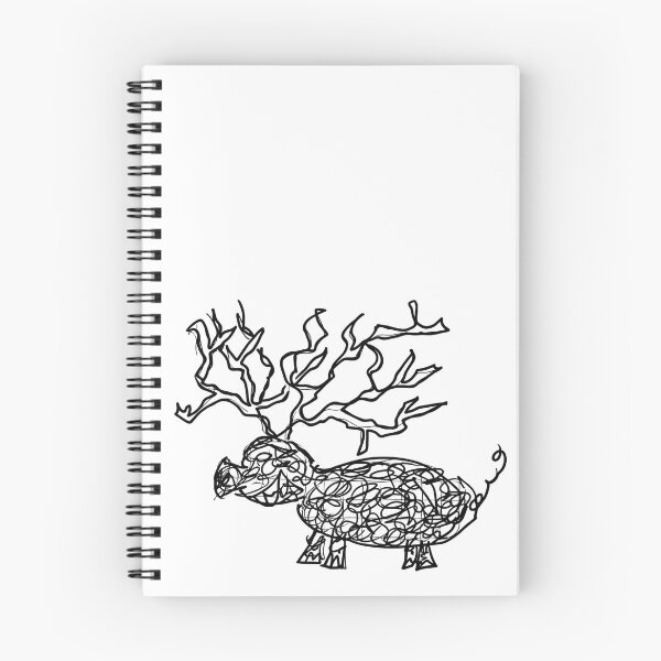 Item preview, Horned Pig – Surreal Hand-Drawn Fantasy Boar designed and sold by urkog.