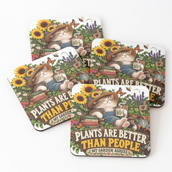 Item preview, Plants Are Better than people funny Cat gardener designed and sold by Shubatdesigns.