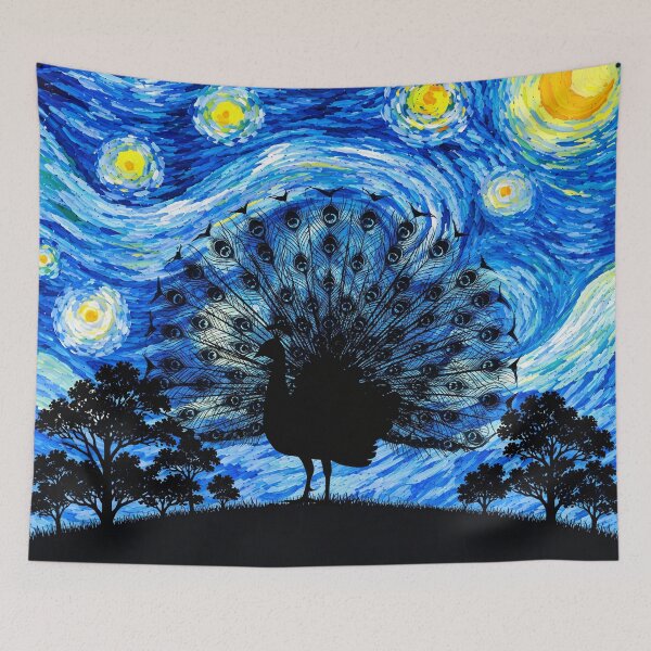 Item preview, Funny Peacock Starry Night Painting Moon Star Zoo Boys Girls designed and sold by FurryHavenPH.