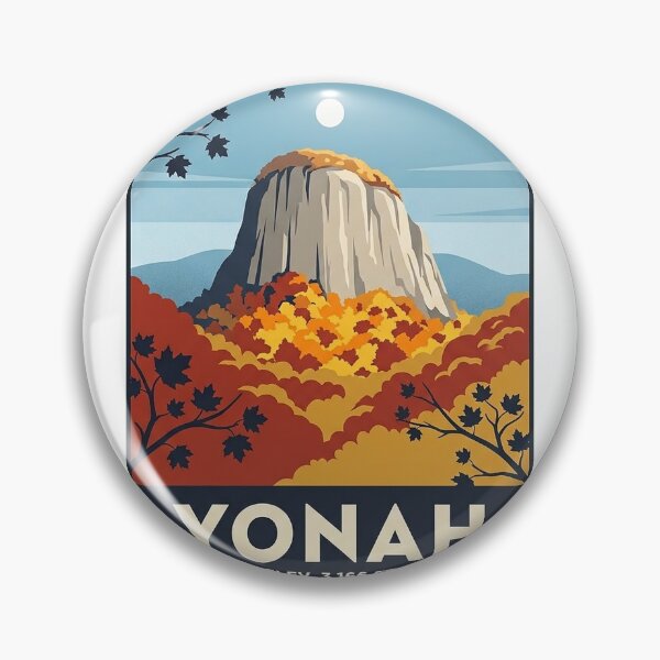 Item preview, Yonah Mountain Autumn Travel Poster Sticker North Georgia designed and sold by DetourDgn.
