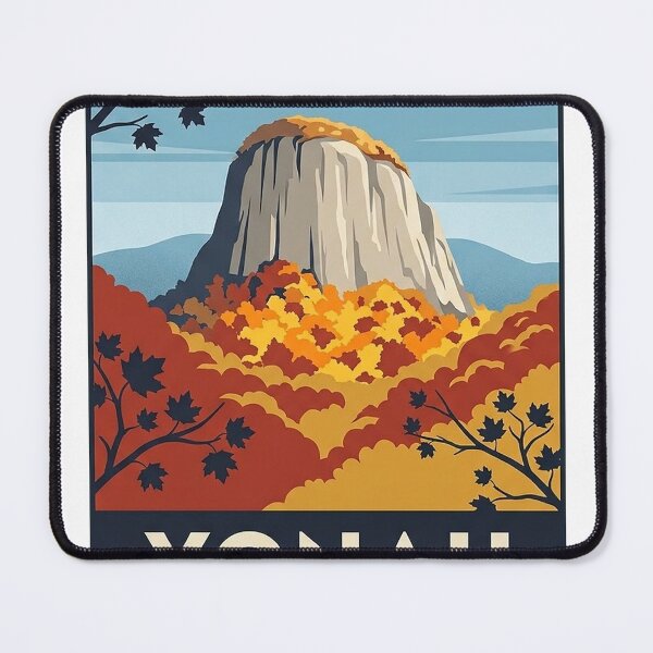 Item preview, Yonah Mountain Autumn Travel Poster Sticker North Georgia designed and sold by DetourDgn.