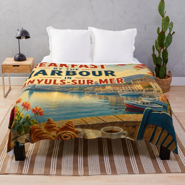 Item preview, Banyuls-sur-Mer France Breakfast – Vintage Travel Poster designed and sold by LSVart.