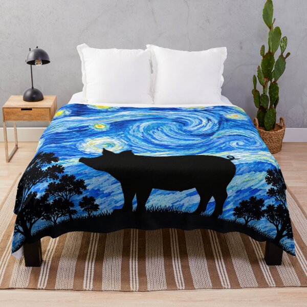Item preview, Funny Pig Starry Night Painting Moon Star Zoo Boys Girls designed and sold by FurryHavenPH.