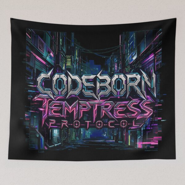 Artikelvorschau, Codeborn × Temptress Protocol: Glitched Neon Convergence. entworfen und verkauft von AIRebel.