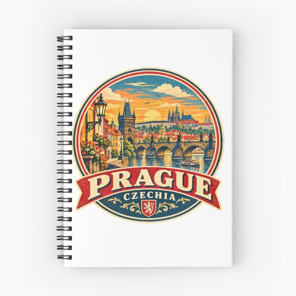 Item preview, Prague Czechia Vintage Travel Poster – Retro European Cityscape Design designed and sold by Globalcitytees.